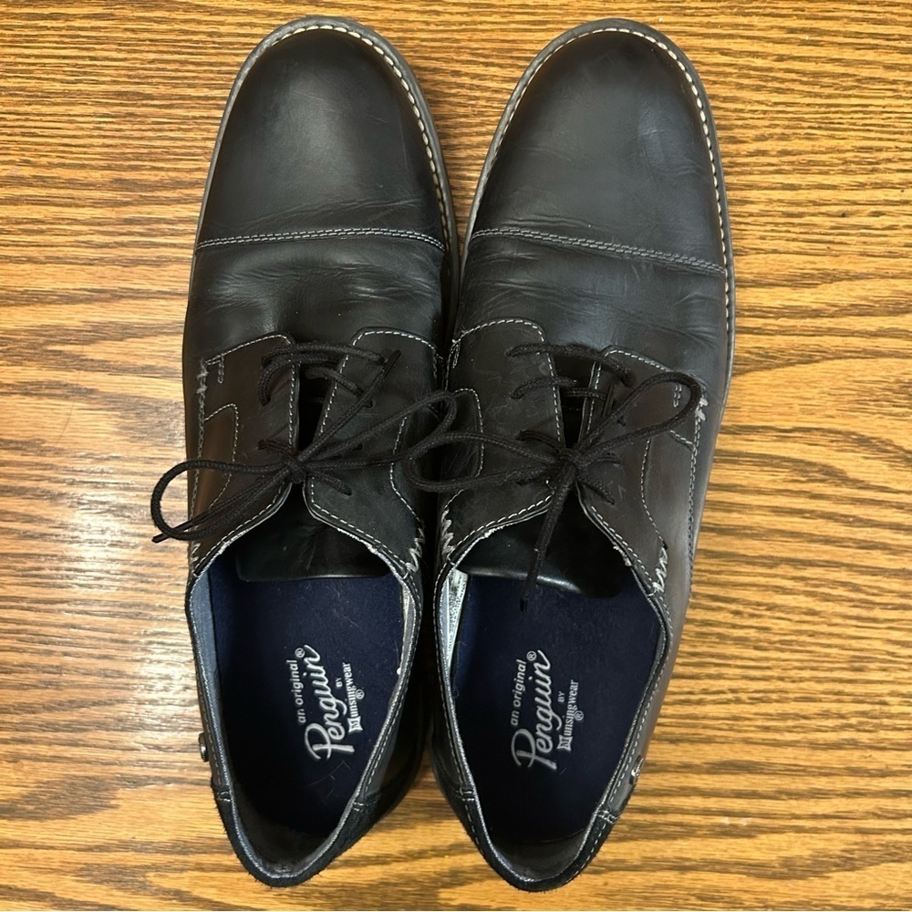 Original Penguin Westley Cap Toe Black Leather Lace Oxfords Men’s Size 13